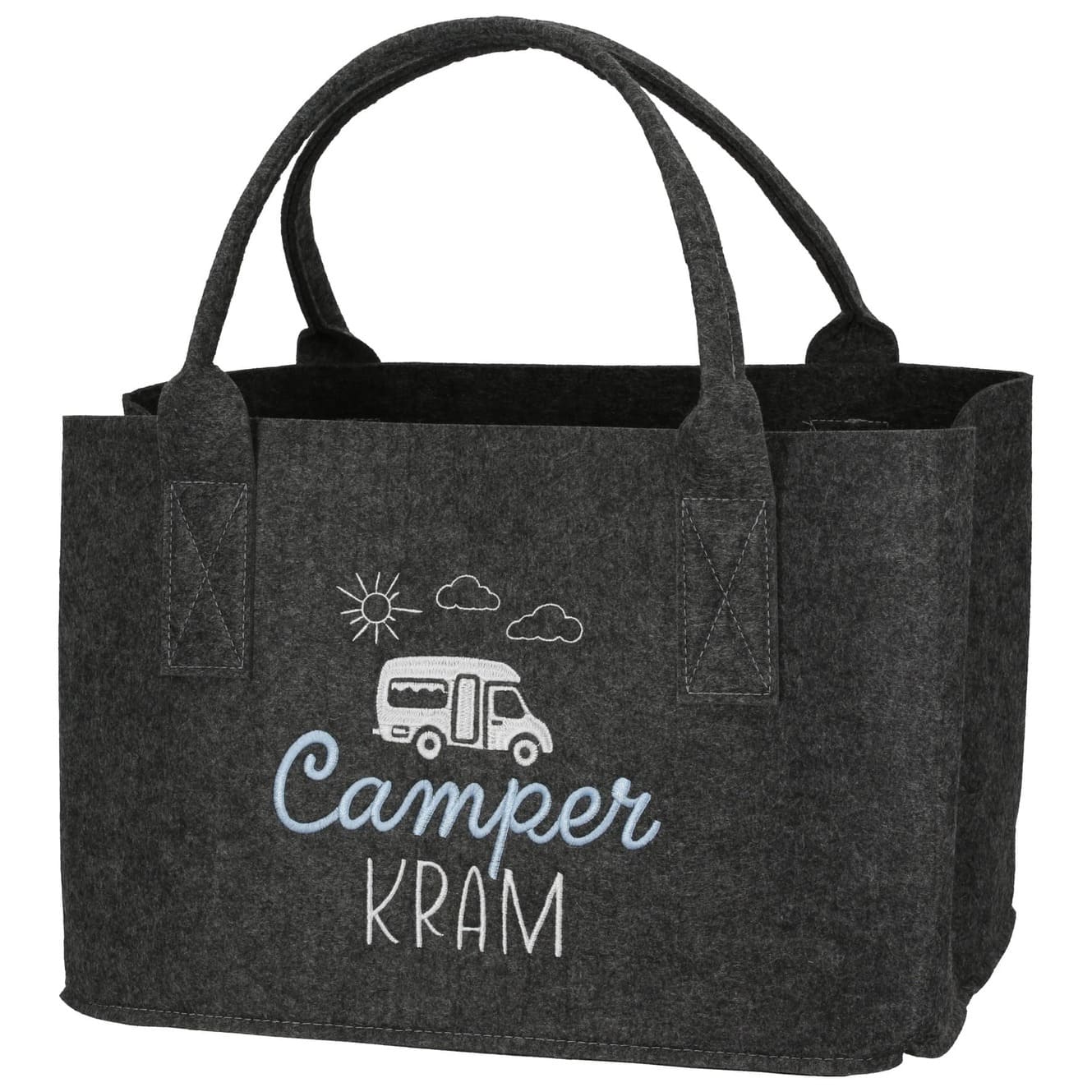 Tasche Camperkram / Camperglück - Gilde Filztasche 61614 / Einkaufstasche / Strandtasche / Shopper / Handtasche / Tragetasche