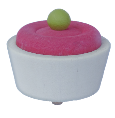 Geburtstags-Cupcake weiß und pink/rosé -Steckfigur für den großen Kerzenring von Sebastian Design