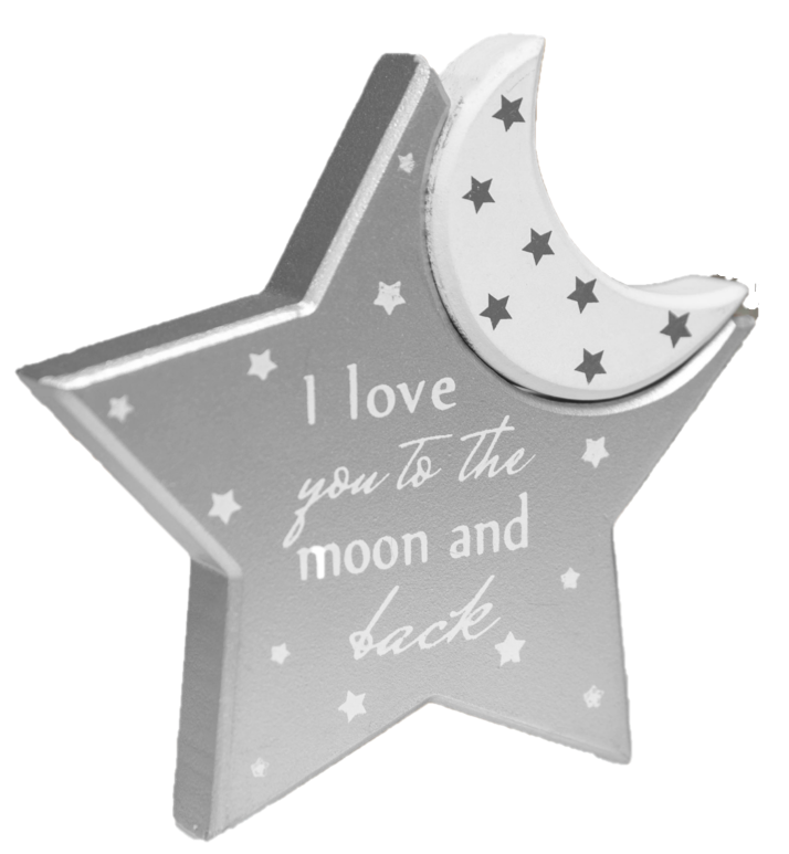 CG1418, Widdop, Twinkle Twinkle Little Star, Mond mit Stern, Mond- und Sterntafel, Geburt. frischgebackene Eltern, Babyparty, Babyshower, Babygeschenk