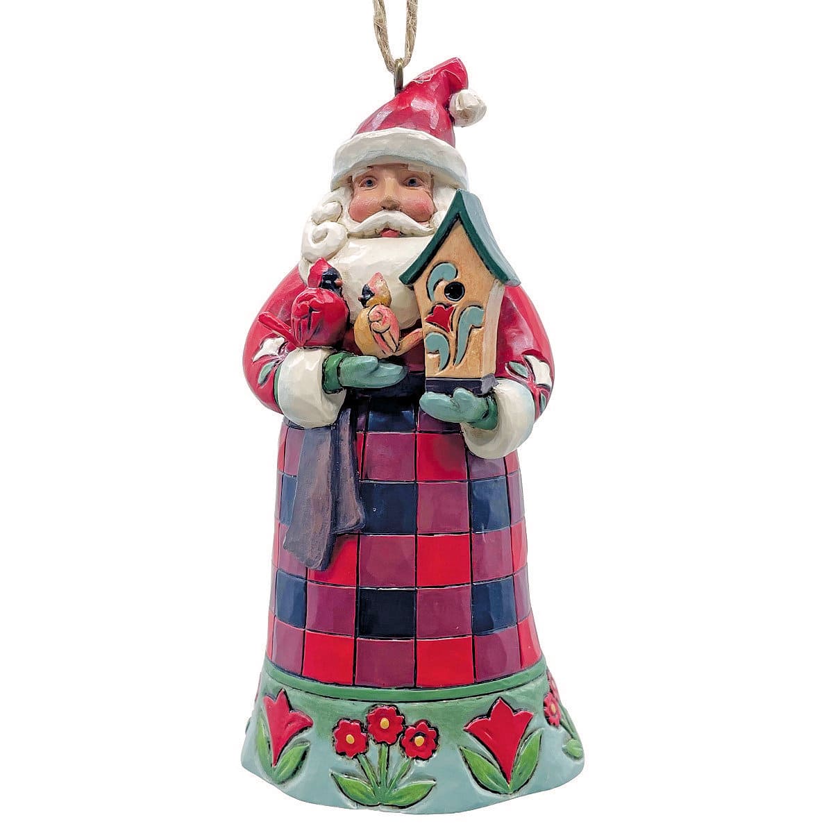 Santa mit Vogelhaus Highland Glen Weihnachtsmann Ornament 6019277 - Jim Shore Heartwood Creek Weihnachtsanhänger