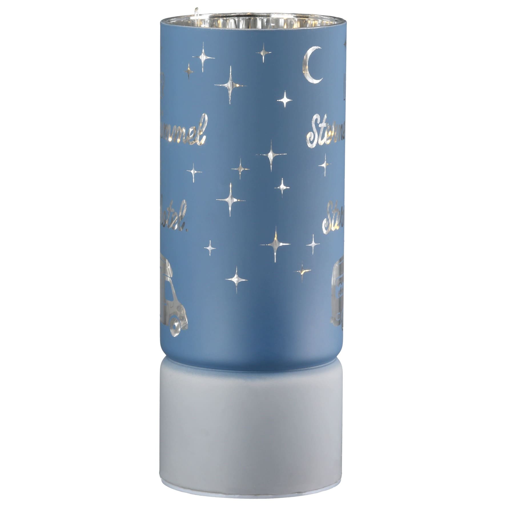 Camping Windlicht blau L - Lieber Sternenhimmel als Sternehotel - 61968 - Gilde Windlicht Camperglück