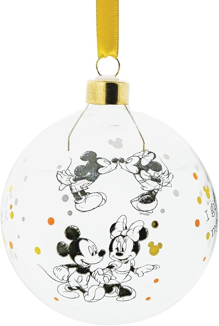 Glaskugel - Mickey & Minnie - Weihnachtskugel von Enchanting Disney A30570