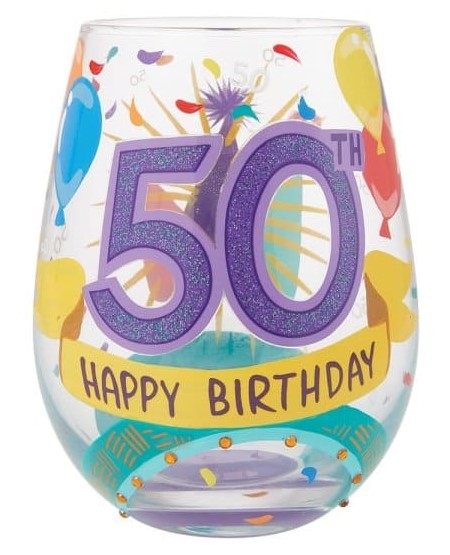 Lolita, Lolita Weinglas, Lolita Trinkglas, Lolita Stemless Glass, 6015282, Happy 50th Birthday Glas, 50. Geburtstag, Lolita Gläser