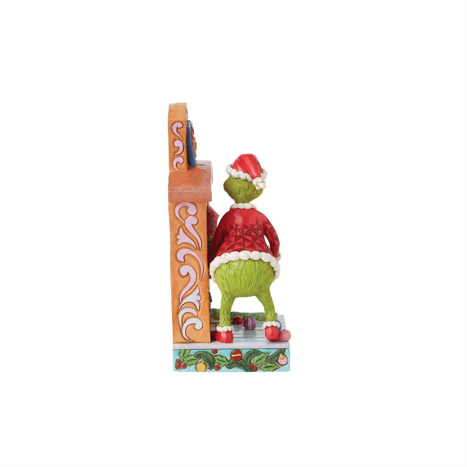 Grinch am Kamin / Grinch Pushing  Tree Up Fireplace - Jim Shore The Grinch 6015214
