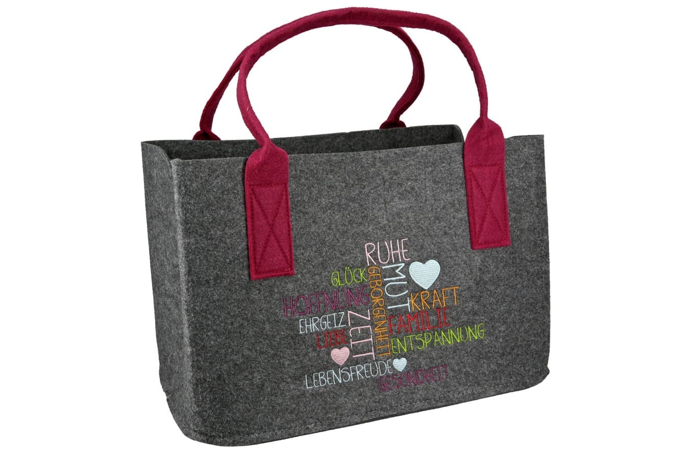 Filztasche Herzensanker - Gilde Filztasche 43061 / Einkaufstasche / Strandtasche / Shopper / Handtasche / Tragetasche