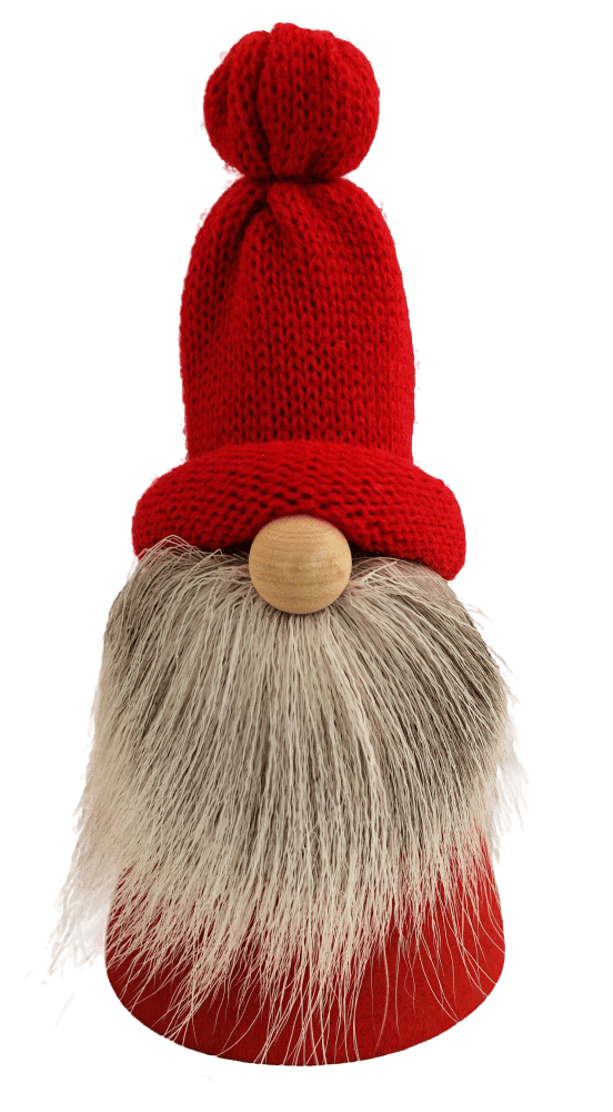 Kegelwichtel - Nordischer Wichtel Snorre rot mit roter Mütze  - nordische Standfigur