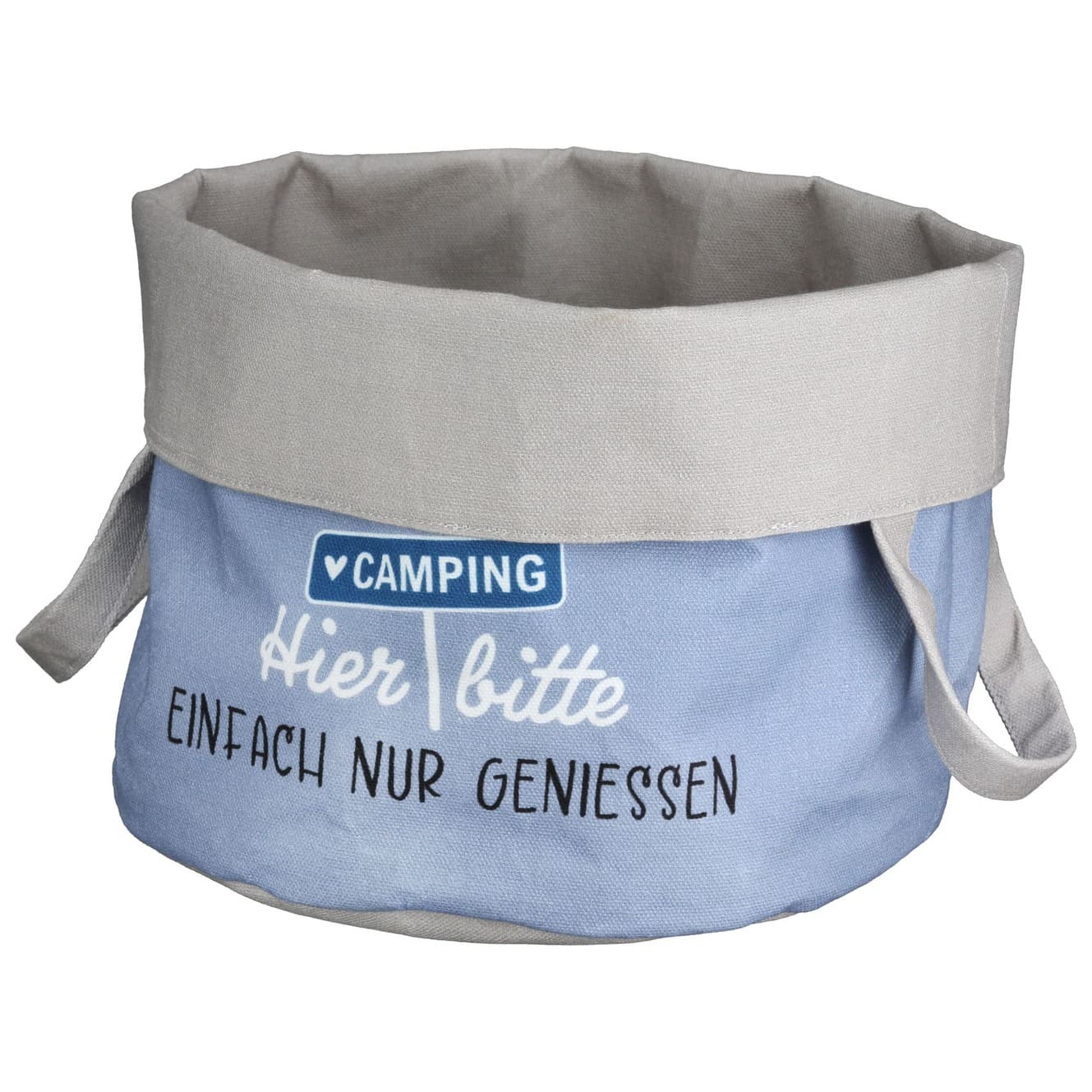 Brotkorb Camperglück blau - Hier bitte einfach nur genießen 62358 - Gilde Brotkorb Camping