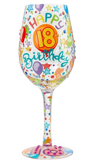 Geburtstagsglas - Happy 18th Birthday - Herzlichen Glückwunsch zum 18. Geburtstag - Lolita Weinglas 6010247