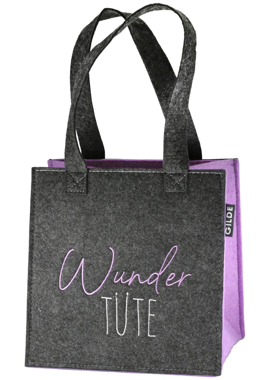 Geschenktasche - Wundertüte dunkelgrau 59764 - Gilde Geschenktasche / Geschenktüte aus Filz