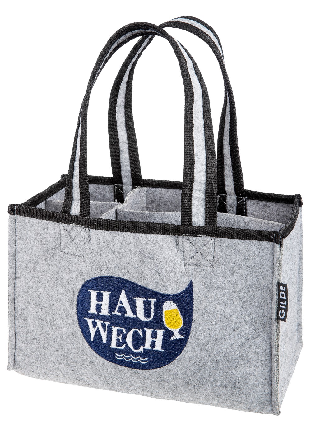 Flaschentasche Hau wech - Gilde Flaschentasche Filztasche 49921 / Flaschenträger 6 Flaschen - Tragetasche 