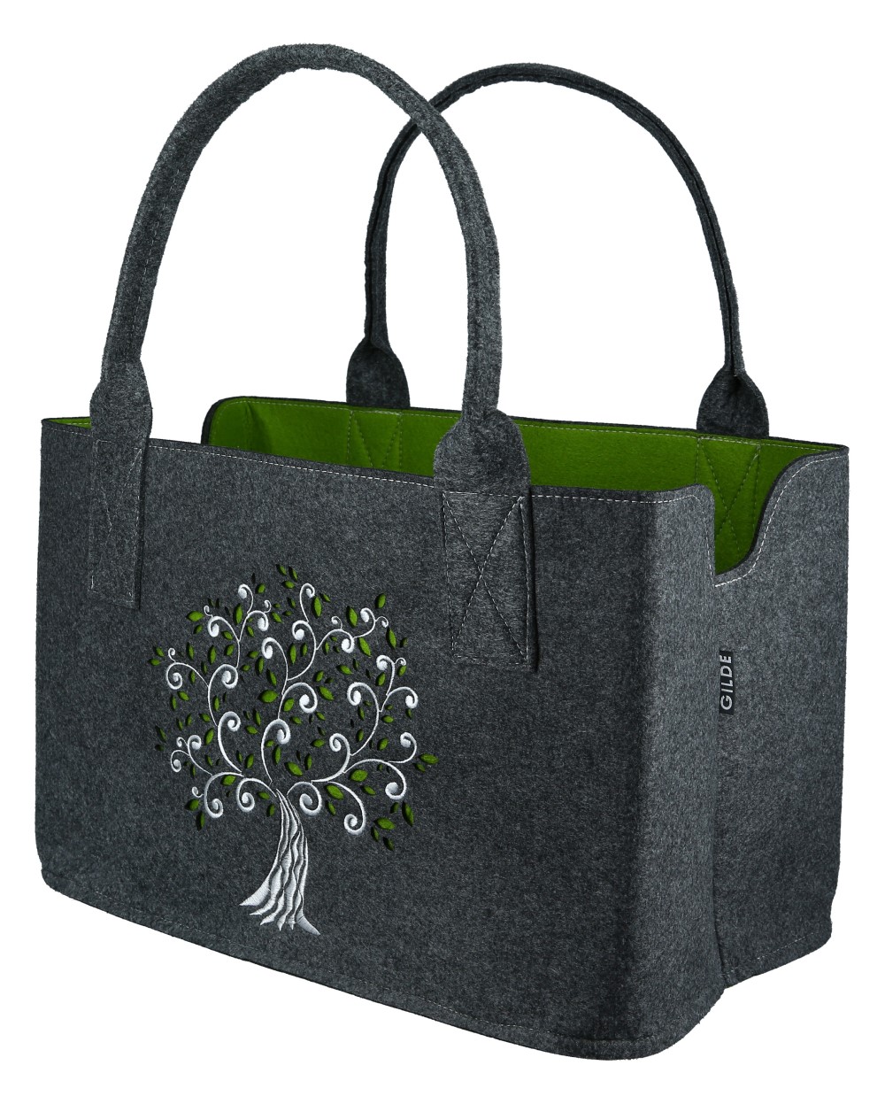Tasche Lebensbaum dunkelgrau - Gilde Filztasche 44093 / Einkaufstasche / Strandtasche / Shopper / Handtasche / Tragetasche