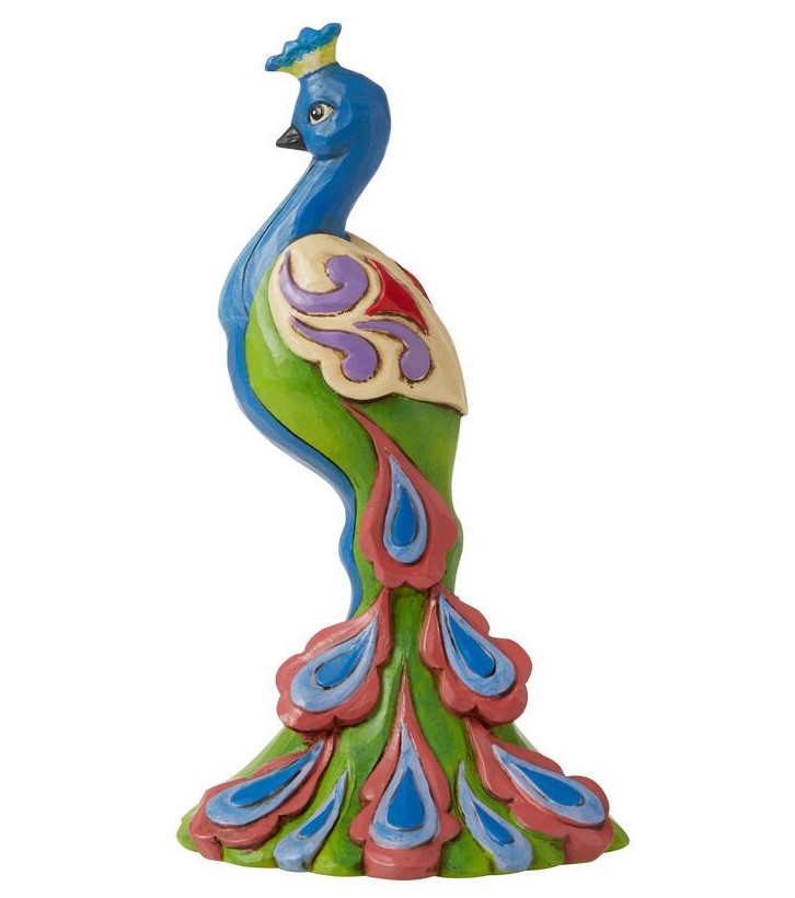 Jim Shore, Heartwood Creek, Jim Shore Heartwood Creek, Peacock Mini Pfau Minifigur, 6010566, Jim Shore Animal, Jim Shore Tiere, JIm Shore Figur