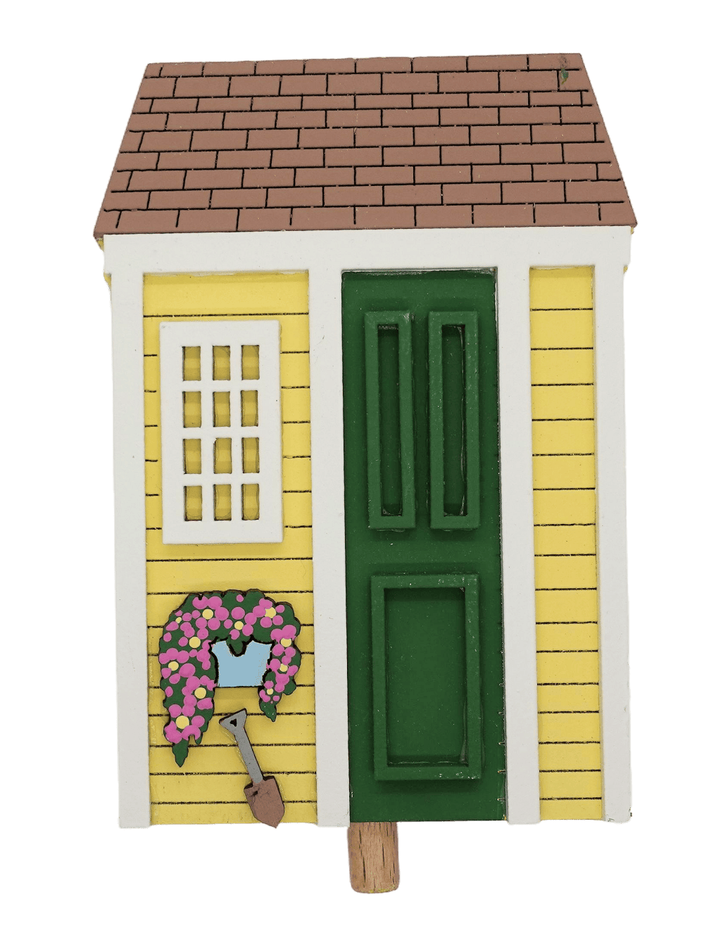 Gartenidylle - Gartenhaus gelb - Steckfigur für den großen Kerzenring von Sebastian Design
