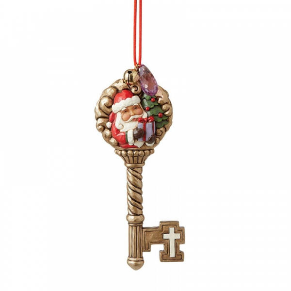 Jim Shore, Heartwood Creek, Jim Shore Weihnachten, 6008099, Legend of Santa's Magic Key Ornament, Legende des magischen Schlüssels, Jim Shore Weihnachtsmann, Jim Shore Santa