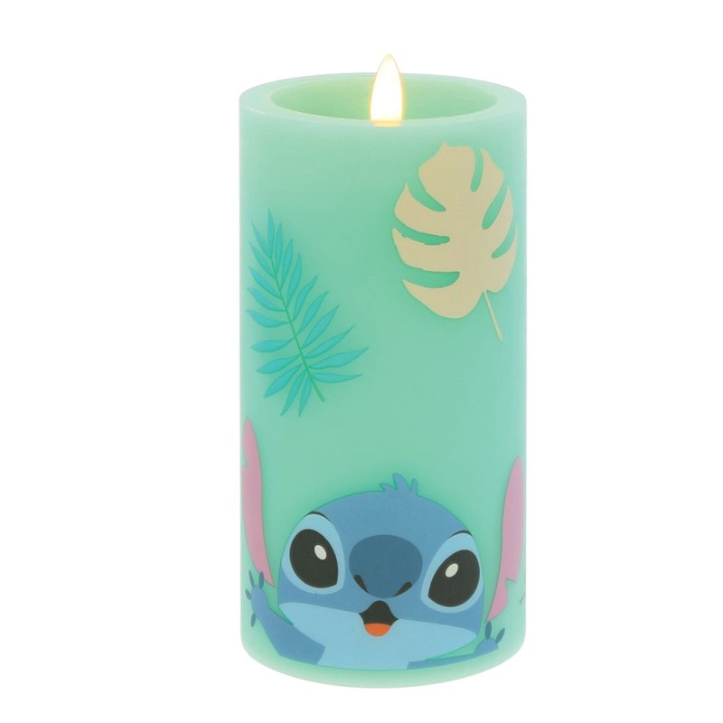 LED Kerze Lilo & Stitch - Stitch Kopf & Palmenblätter - Disney Home Fragrance DISLSLEDW