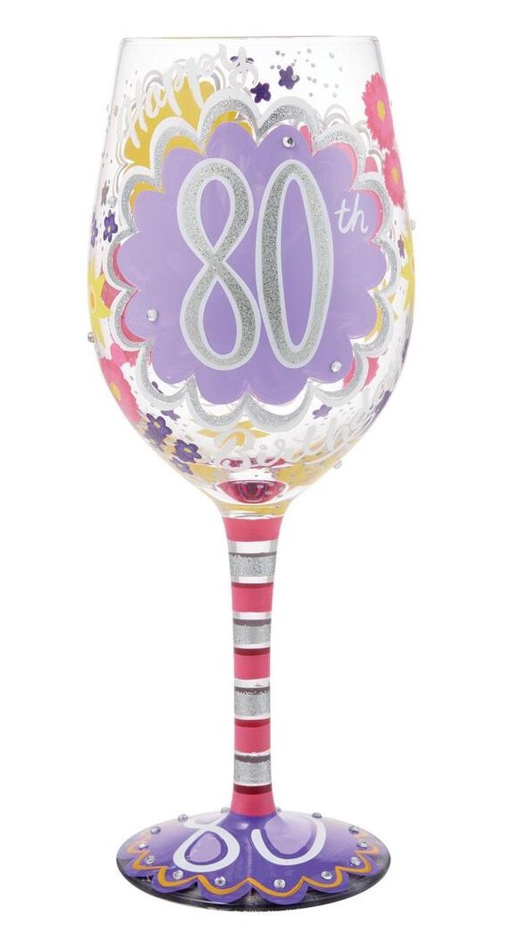 Geburtstagsglas - Happy 80th Birthday - Herzlichen Glückwunsch zum 80. Geburtstag - Lolita Weinglas  6016993