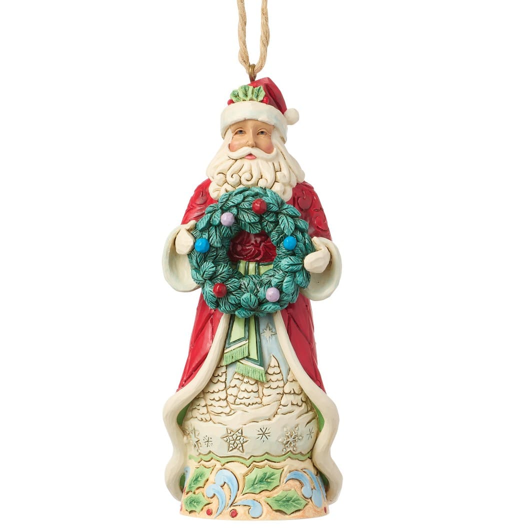 Weihnachtsmann mit Kranz Ornament - Santa 6019276 - Heartwood Creek Jim Shore Weihnachtsmann