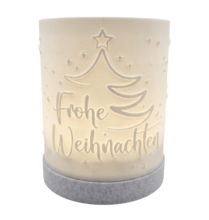 Windlicht 3D-Druck - Dekolampe Weihnachten - Tannenbaum frohe Weihnachten 202606