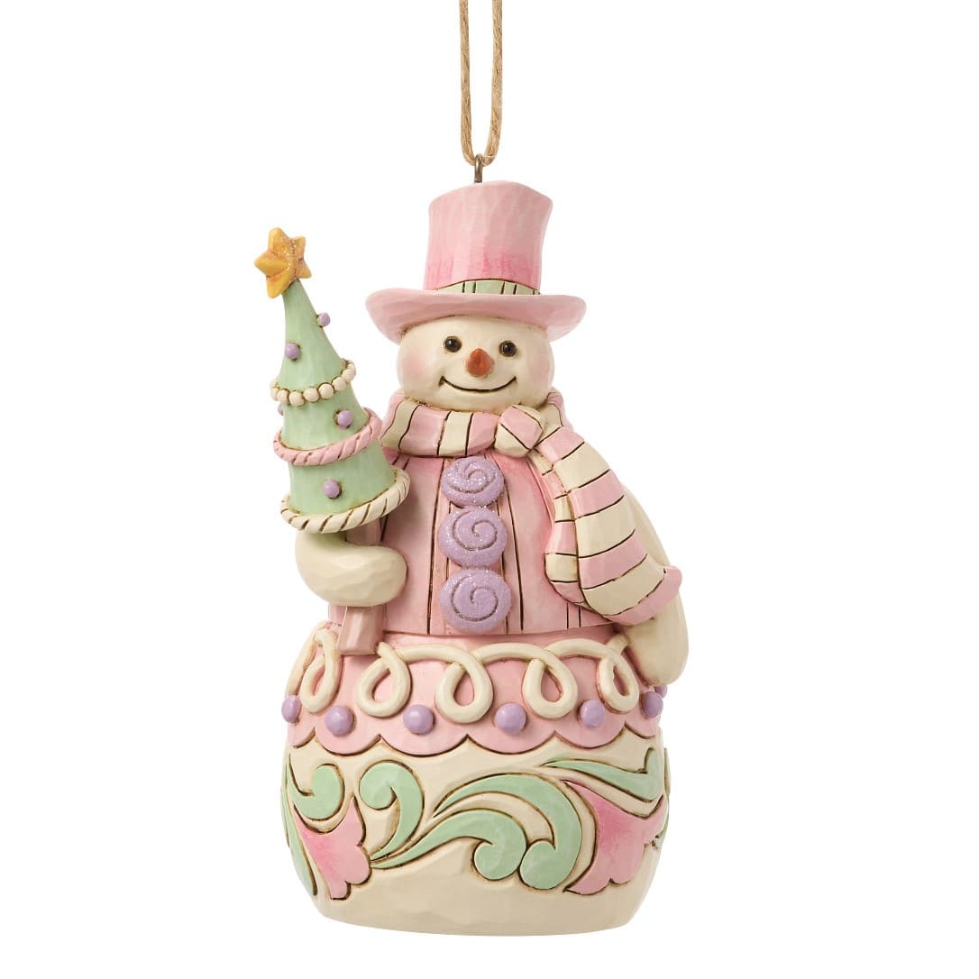 Pastel Winter Wonder's Candy Snowman Ornament / Schneemann - Heartwood Creek by Jim Shore 6018897