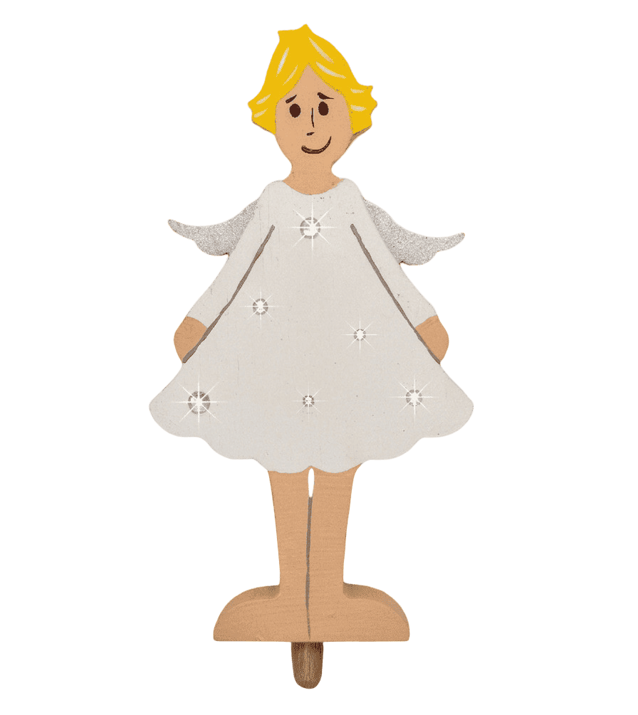 Engel - Engel mit Glitzer  - Steckfigur für große Kerzenringe von Sebastian Design