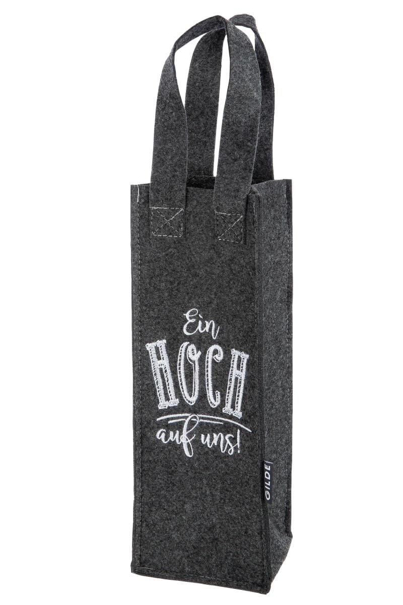 Flaschentasche - Ein Hoch auf uns dunkelgrau 49263 - Gilde Geschenktasche / Geschenktüte
