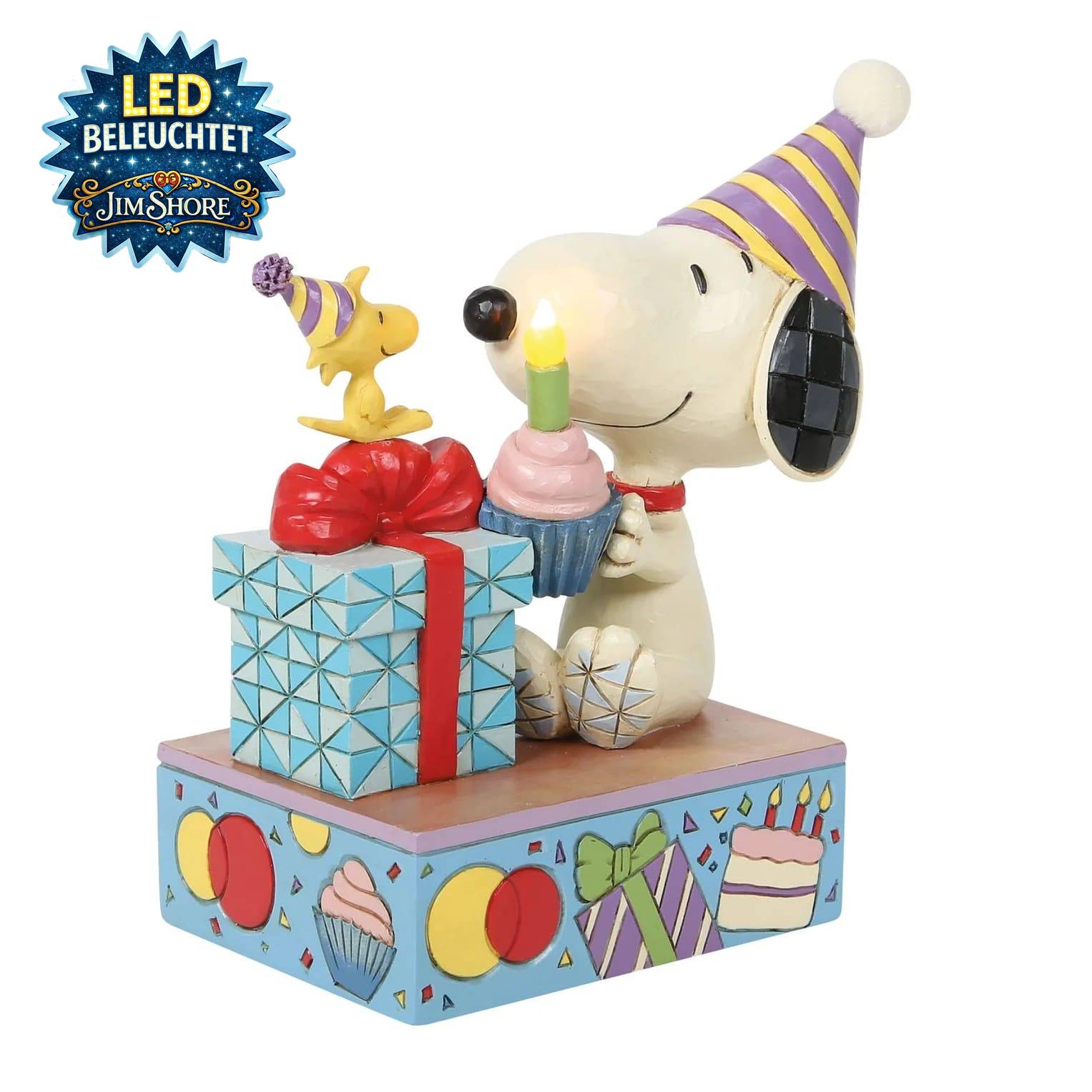 You Take The Cake Snoopy Geburtstagsfigur mit LED Kerze und Cupcake - 6019599 Jim Shore Peanuts Snoopy Figur