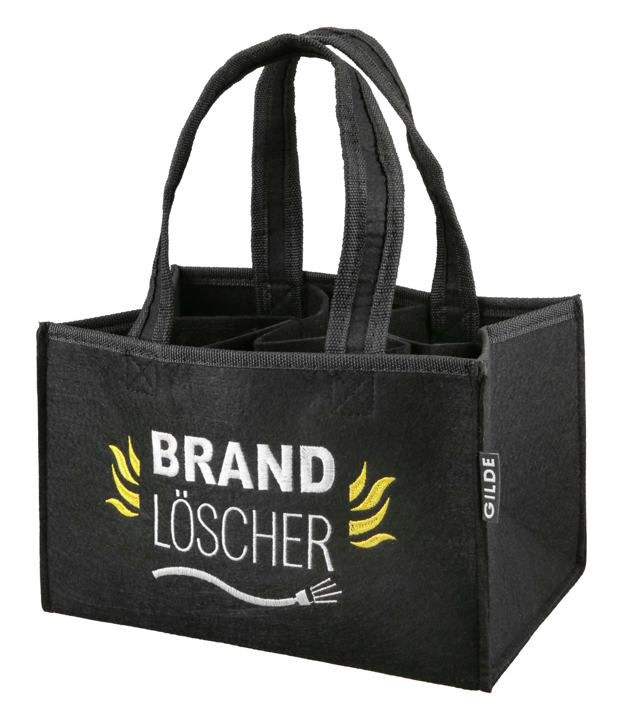 Flaschentasche Brandlöscher - Gilde Flaschentasche Filztasche 44592 / Flaschenträger 6 Flaschen - Tragetasche 