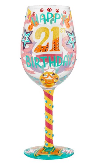 Geburtstagsglas - Happy 21st Birthday - Herzlichen Glückwunsch zum 21. Geburtstag - Lolita Weinglas 6010248