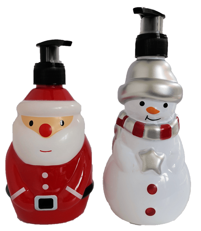 Weihnachtsseife - Schneemann und Weihnachtsmann 8504 - Seifenspender Flüssigseife im Spender