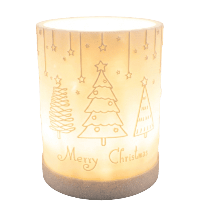 Windlicht 3D-Druck - Dekolampe Weihnachten - Tannenbäume Merry Christmas 202608