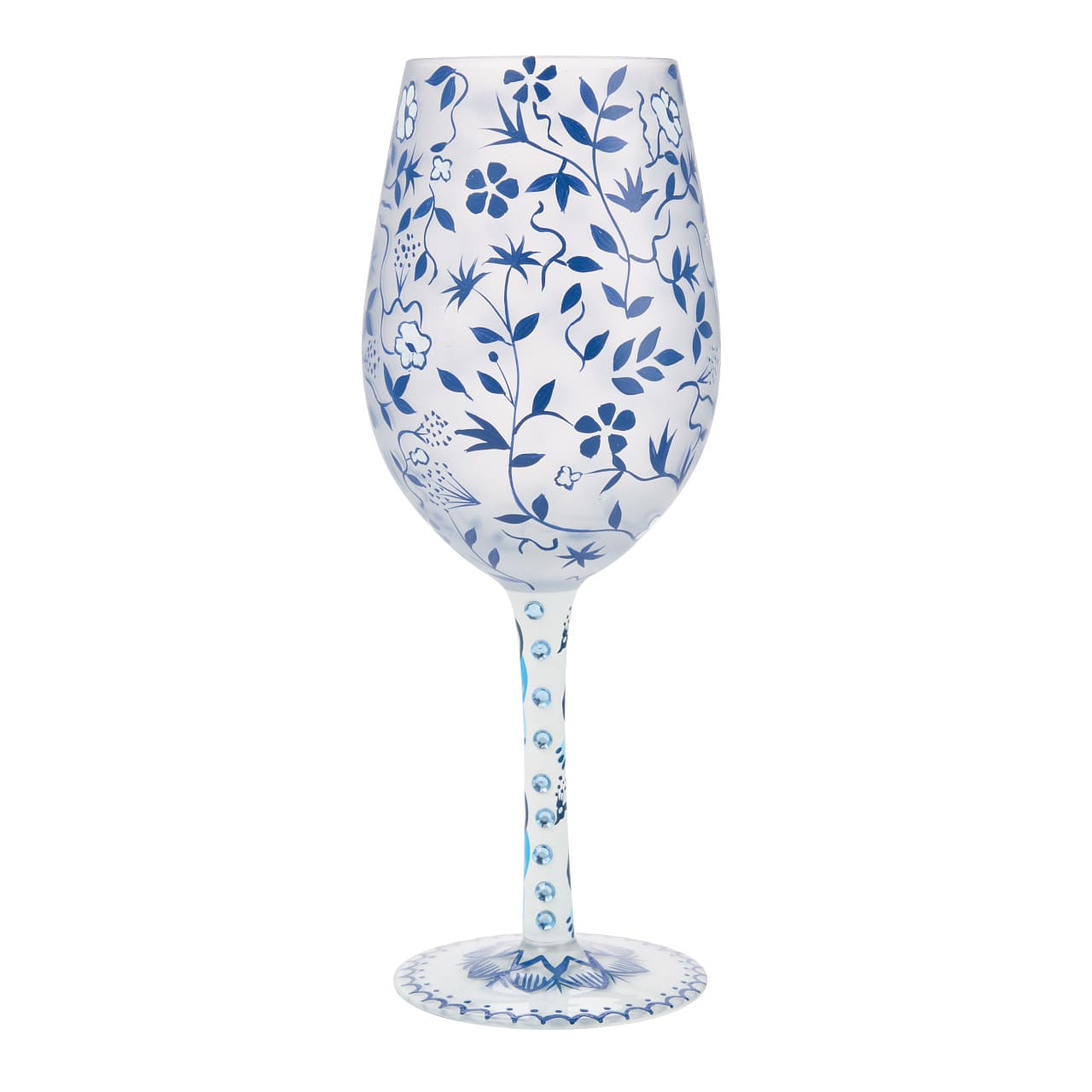 Gartenzauber - Blue Menagerie Frosted - Lolita Weinglas 6018781 - Elegantes Designer-Glas