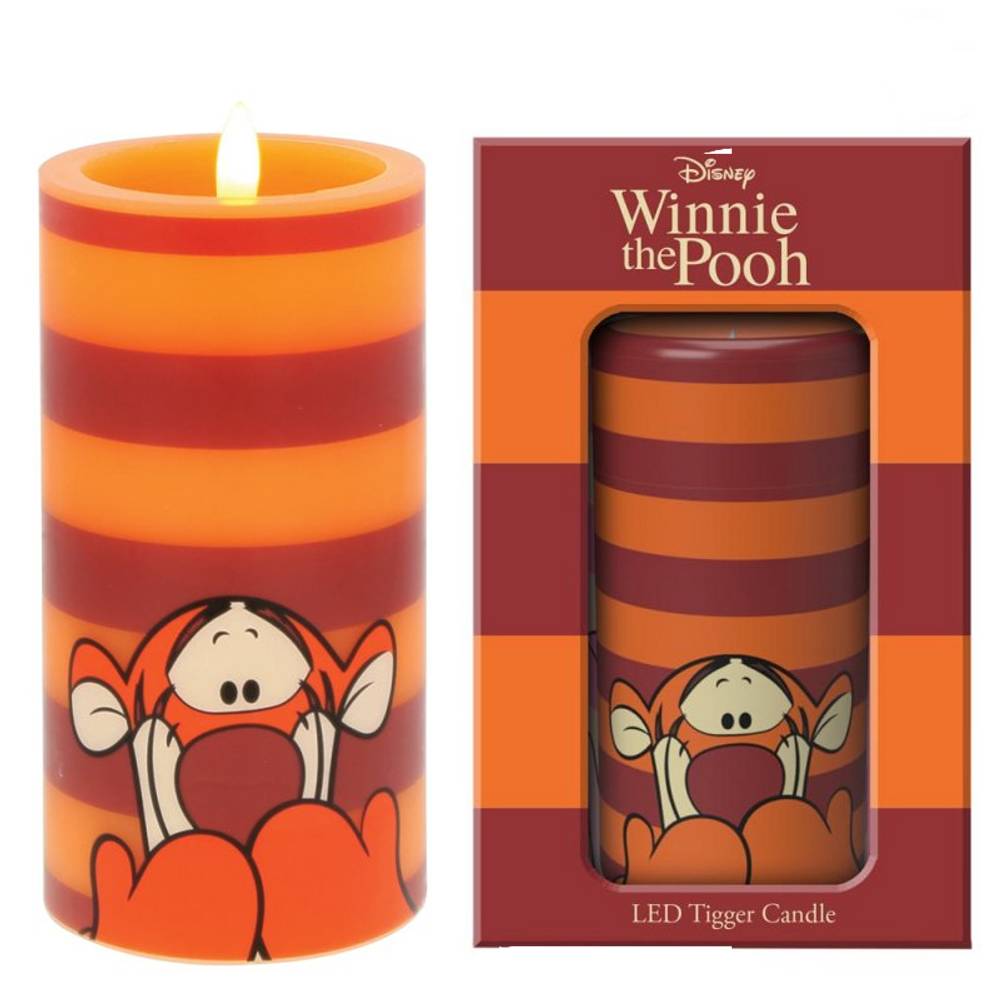 LED Kerze Pooh & Friends Tigger rot-orange gestreifte Kerze - Disney Home Fragrance DISWTPLED01O