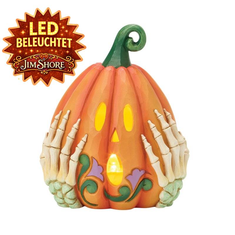 Oh My Boo Kürbis LED beleuchtet 6018085 - Jim Shore Heartwood Creek Jack-o-Lantern Halloween