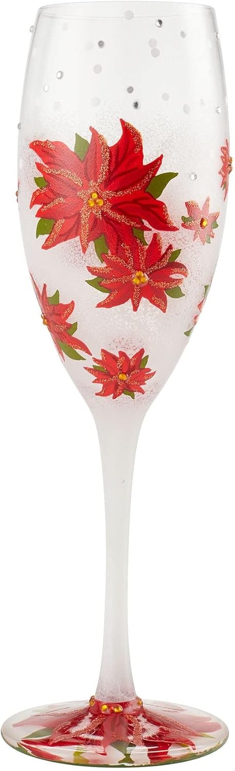 Prosecco-Glas - Poinsettias In the Snow / Weihnachtssterne im Schnee Sektglas - Lolita Prosecco 6004438