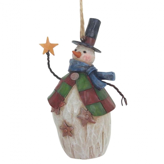 Heartwood Creek, Jim Shore, Folklore Snowman with Top Hat Ornament, Schneemann, Anhänger