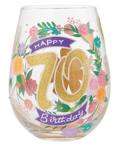 Lolita, Lolita Weinglas, Lolita Trinkglas, Lolita Stemless Glass, 6015284, Happy 70th Birthday Glas, 70. Geburtstag, Lolita Gläser