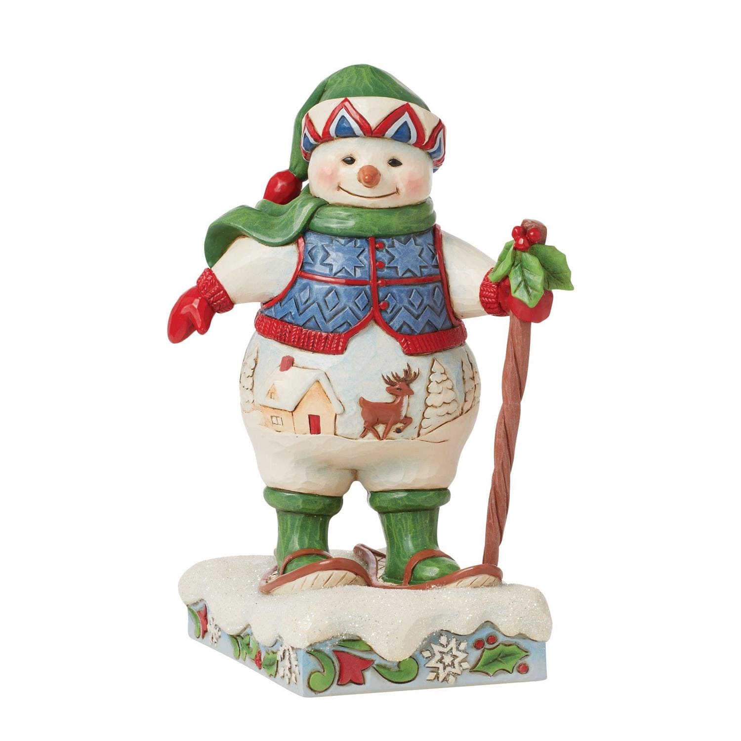 Jim Shore, Heartwood Creek, Jim Shore Santa, 6015457, Brr-fect Holidays Snowman, Schneemann mit Schneeschuhen, Jim Shore Schneemann