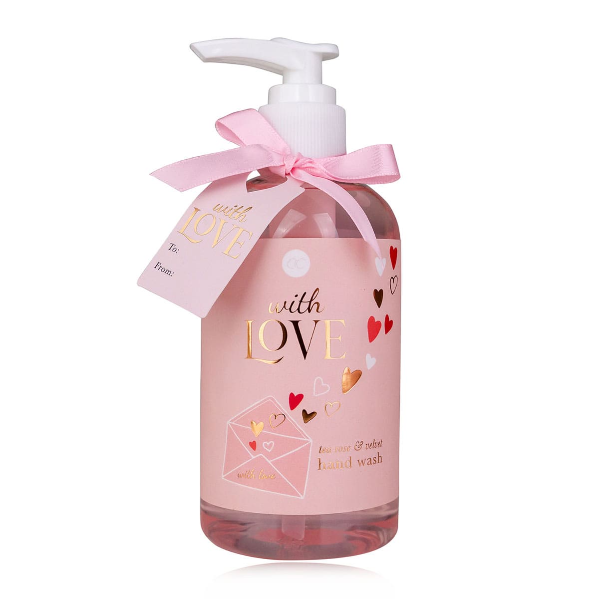 Seifenspender - Herz - With Love mit Schleife und Herzen - Flüssigseife im Spender -Handseife 81577879