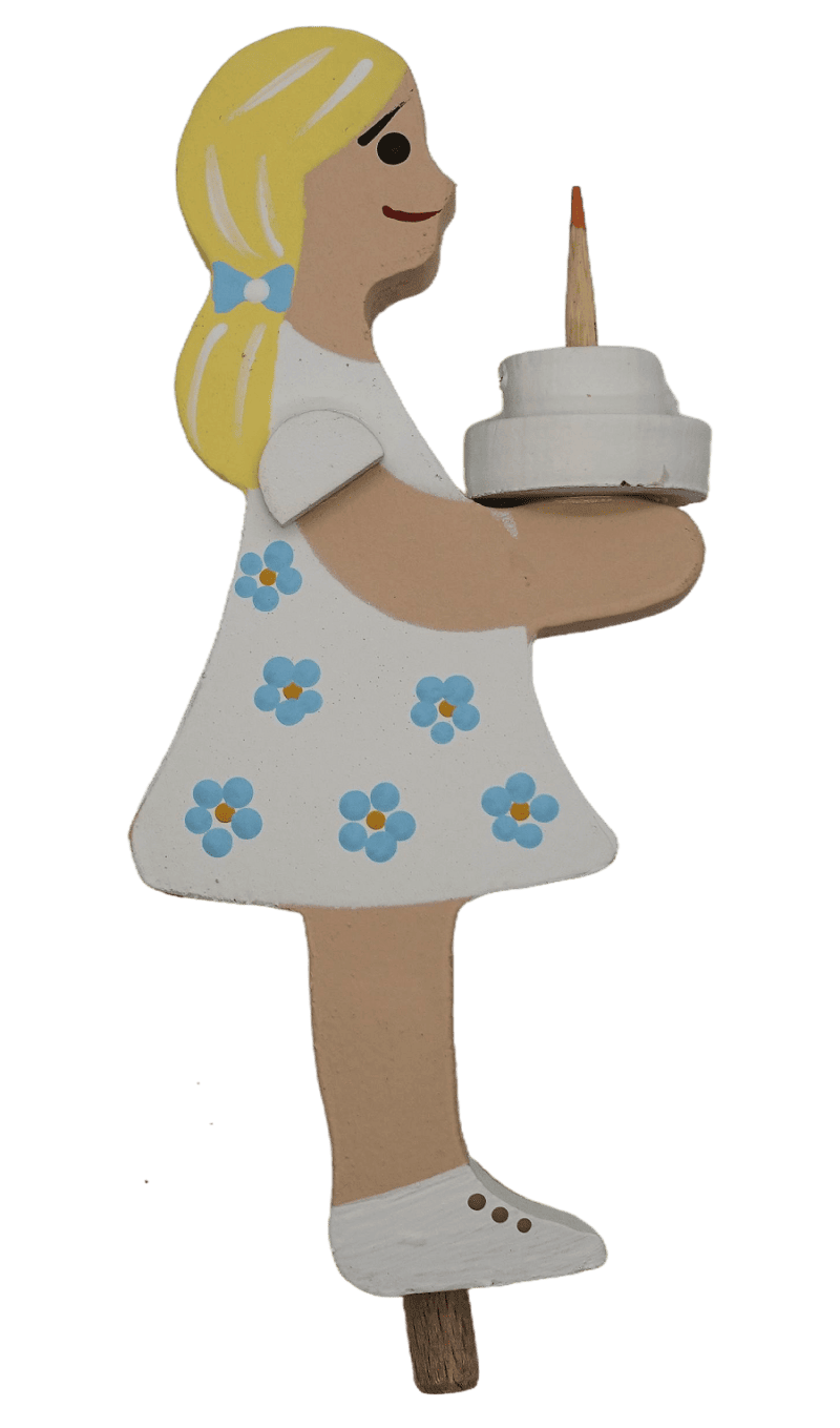 Geburtstagskind mit Torte - Steckfigur für den großen Kerzenring von Sebastian Design