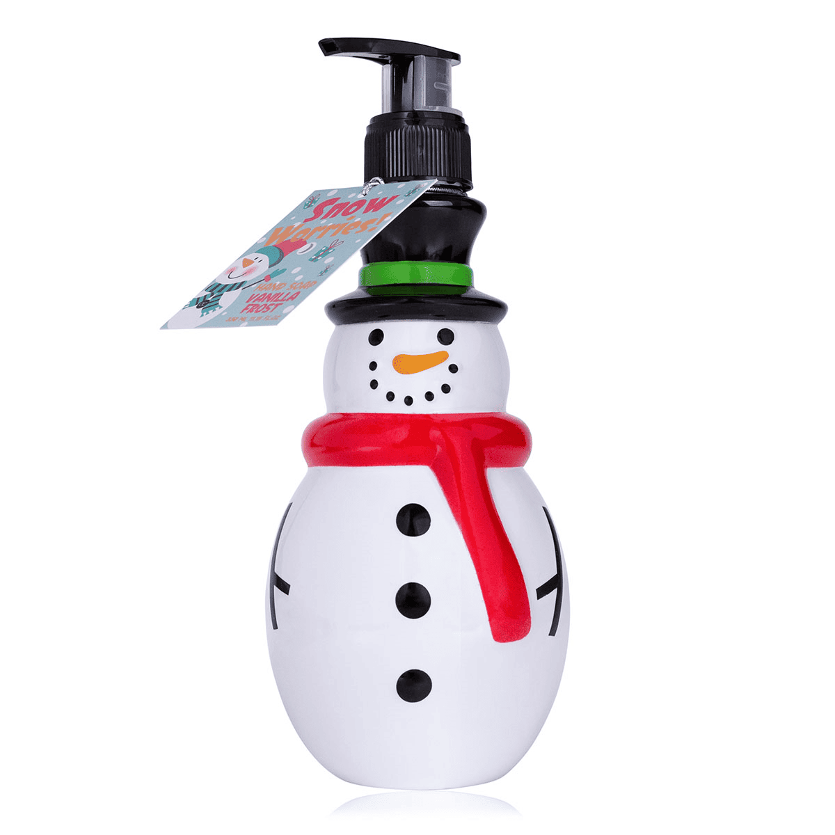 Weihnachtsseife - Schneemann mit rotem Schal 8501 - Seifenspender Flüssigseife im Spender