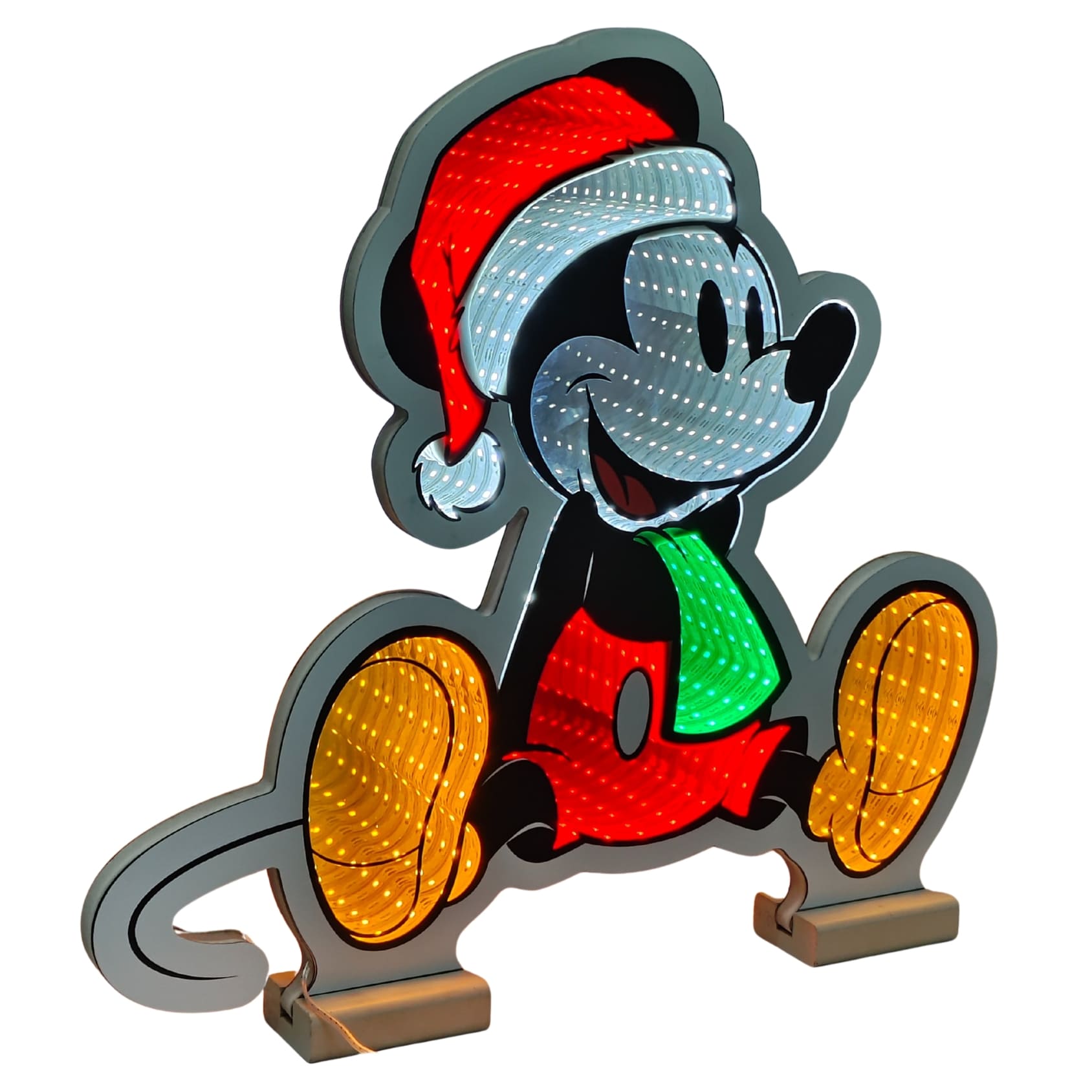 Infinity - Micky Maus sitzend 3D LED-Weihnachtsbeleuchtung | Disney Spiegellicht 40cm | Christmas Inspirations DN26216