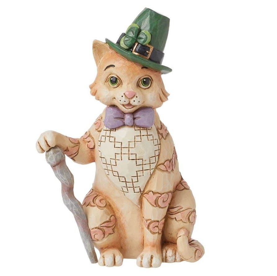 Jim Shore, Heartwood Creek, 6016364, Purr-fectly Irish Orange Tabby Cat, irische Katze, St. Patrick's Day,  Jim Shore Katze, Jim Shore Figur, Glücksbringer