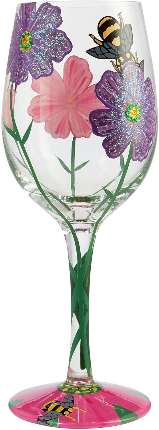 Gartenzauber - My Drinking Garden - Gartenblumen mit Bienen - Lolita Weinglas 6006288