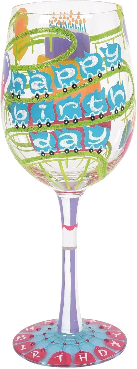 Geburtstagsglas - Birthday Rollercoaster Lolita Weinglas / Wine Glass 6008339