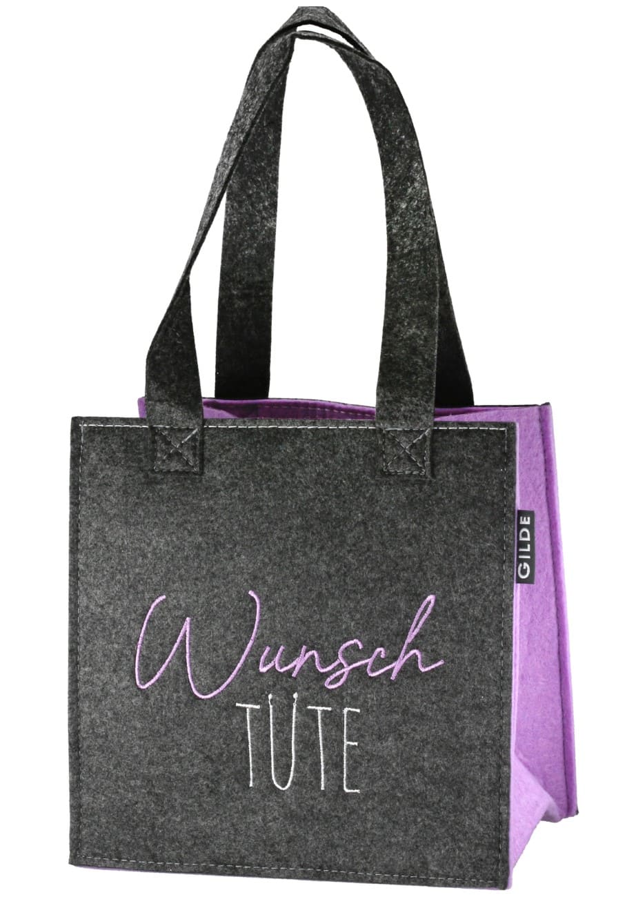 Geschenktasche - Wunschtüte dunkelgrau 59764 - Gilde Geschenktasche / Geschenktüte aus Filz