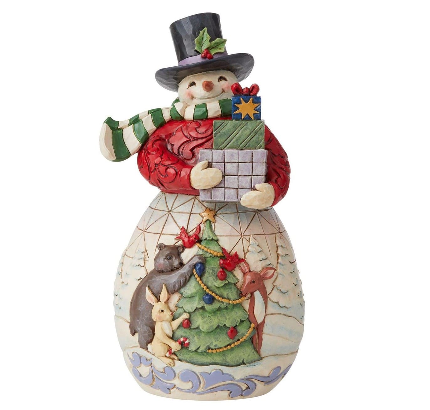 Jim Shore, Heartwood Creek, Heartwood Creek by Jim Shore, 6009692, Full of Good Cheer Snowman, Schneemann mit Waldtieren, Jim Shore Schneemann, Heartwood Creek Snowman