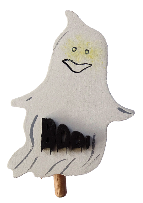 Halloween - Gespenst Sebastian mit Zipfel / Steckfigur für die großen Kerzenringe von Sebastian Design
