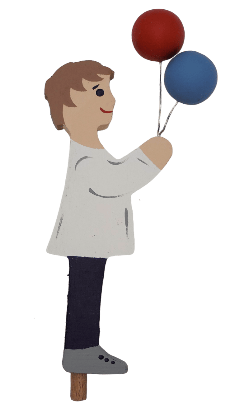 Geburtstagskind  - Junge mit Luftballons - Steckfigur für den großen Kerzenring von Sebastian Design