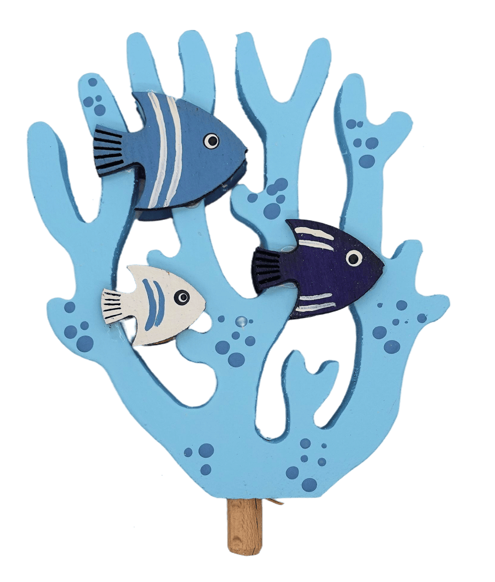 Korallenriff mit Fischen - Steckfigur für große Kerzenringe von Sebastian Design