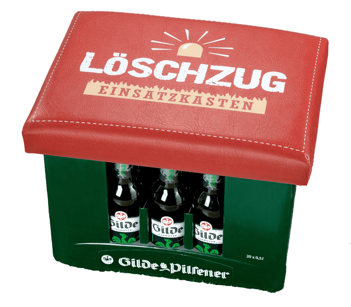 Gilde Sitzpolster für Getränkekisten - Löschzug - 42983 Sitzkissen / Polsterauflage / Sitzauflage / Sitzpolster von Gilde